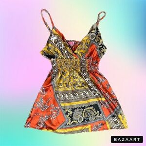 y2k boho hippie satin tank top